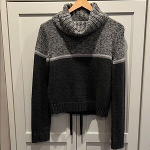 Charcoal Grey Black Turtleneck Sweater Size M